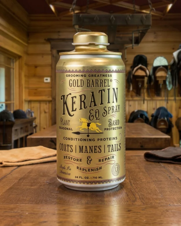 Breeders Pavilion Launches Gold Barrel EQ Plant-Based Keratin Spray, Revolutionizing Equine Coat Protection
